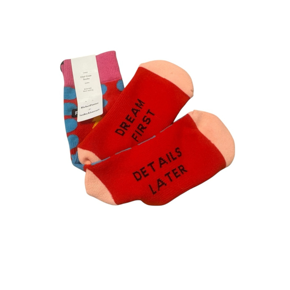 RicherPoorer Chef Crew Casual Socks One Size Red Blue